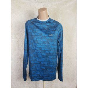 Wed'ze Decathlon Men's Size Small Long Sleeve Pullover Ski Shirt Blue & Black T